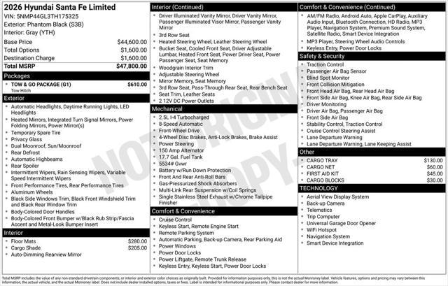 2026 Hyundai Santa Fe Limited 7 Passenger