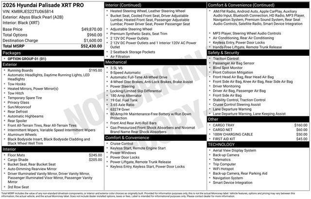 2026 Hyundai Palisade XRT Pro