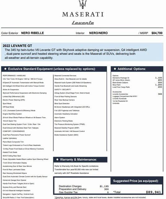 2022 Maserati Levante GT 2022 Maserati Levante GT