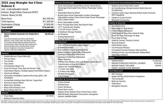 2024 Jeep Wrangler 4xe Rubicon X 4xe 2024 Jeep Wrangler 4xe Rubicon X 4xe