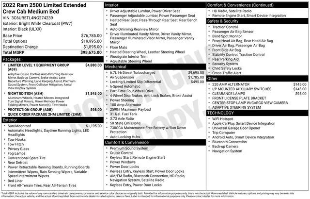 2022 RAM 2500 Limited Mega Cab 4x4 64 Box