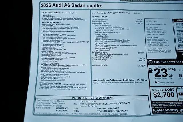 2026 Audi A6 Premium Plus quattro S tronic