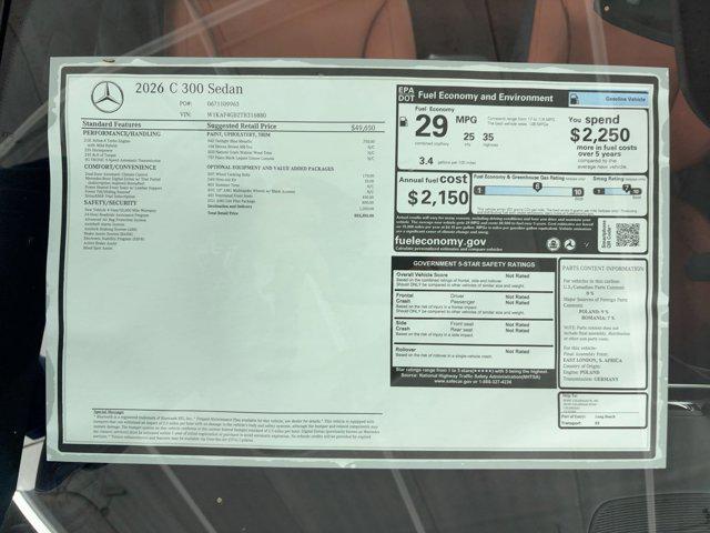 2026 Mercedes-Benz C-CLASS C 300 C 300
