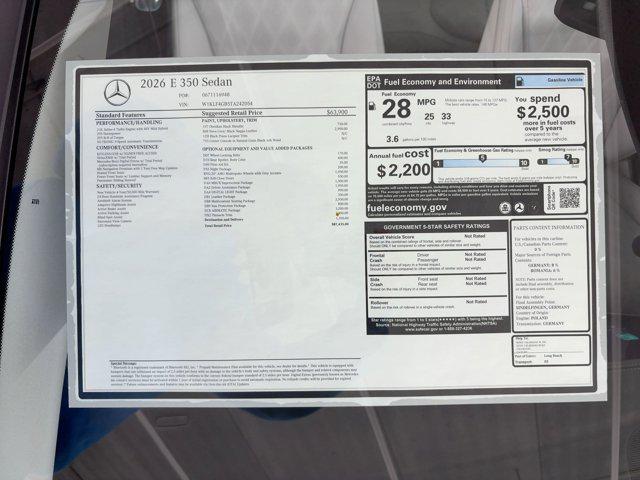 2026 Mercedes-Benz E 350 E 350