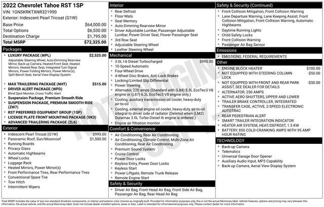 2022 Chevrolet Tahoe 4WD RST