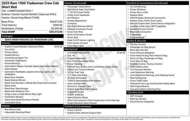 2025 RAM 1500 Tradesman Crew Cab 4x4 57 Box 2025 RAM 1500 Tradesman Crew Cab 4x4 57 Box