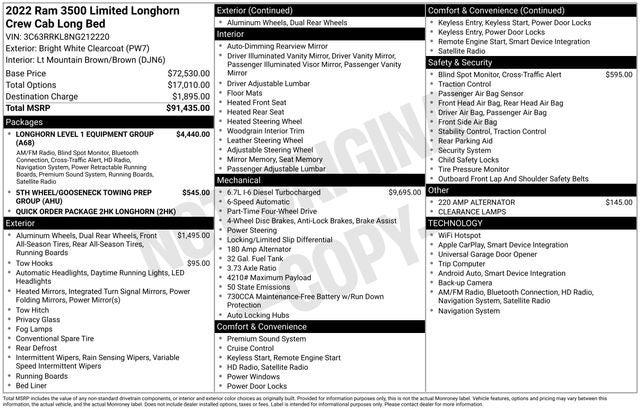 2022 RAM 3500 Limited Longhorn Crew Cab 4x4 8 Box