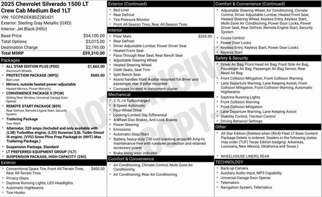 2025 Chevrolet Silverado 1500 4WD Crew Cab Standard Bed LT