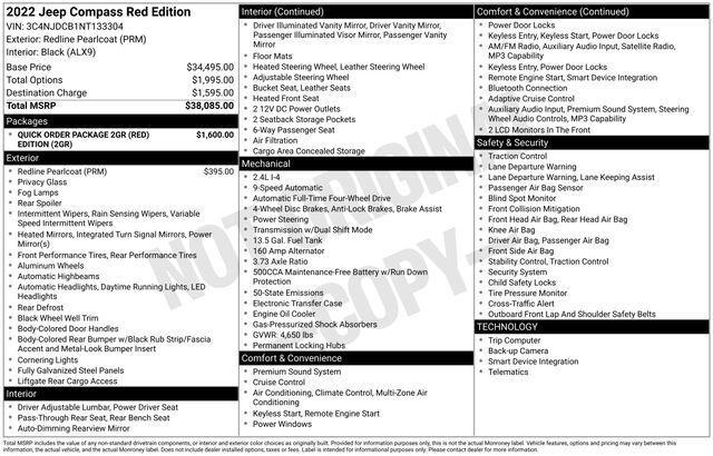 2022 Jeep Compass (RED) Edition 4x4 2022 Jeep Compass (RED) Edition 4x4