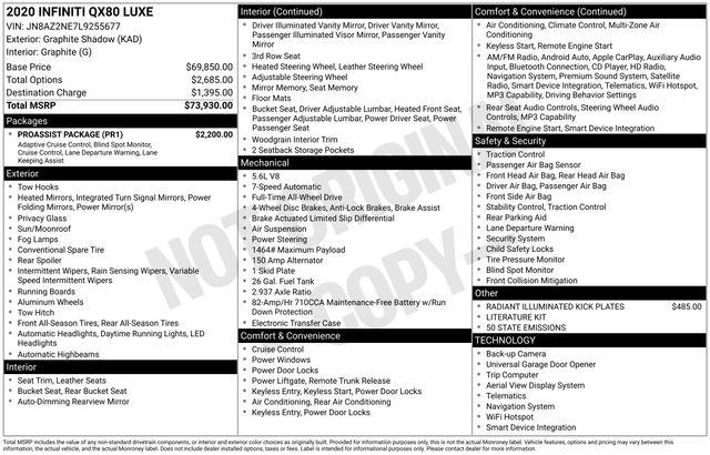 2020 INFINITI QX80 LUXE AWD
