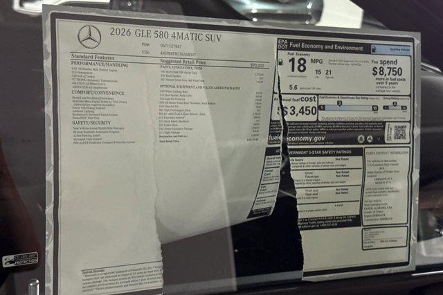 2026 Mercedes-Benz GLE GLE 580 4MATIC