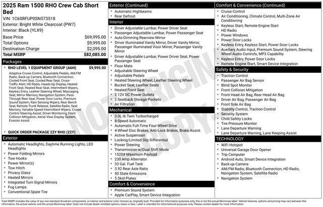 2025 RAM 1500 RHO Crew Cab 4x4 57 Box 2025 RAM 1500 RHO Crew Cab 4x4 57 Box