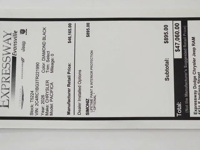 2026 Chrysler Pacifica Select