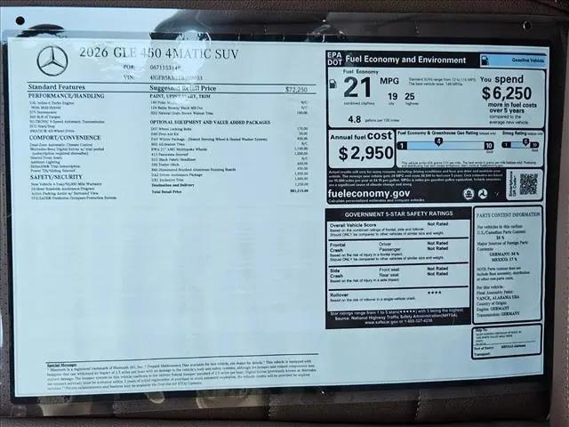 2026 Mercedes-Benz GLE GLE 450 4MATIC