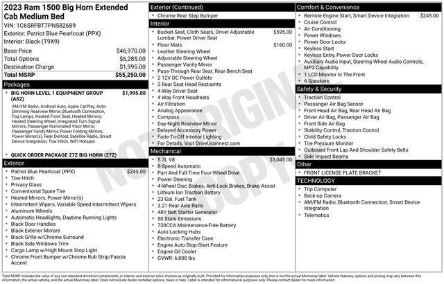 2023 RAM 1500 Big Horn Quad Cab 4x4 64 Box