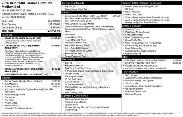 2026 Ram 2500 Laramie Crew Cab 4x4 6'4" Box