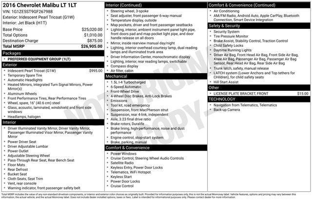 2016 Chevrolet Malibu 1LT 2016 Chevrolet Malibu 1LT