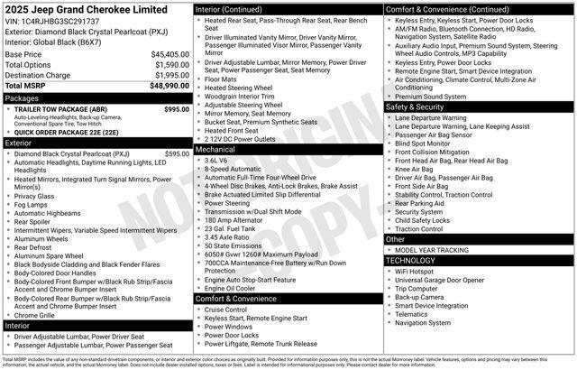 2025 Jeep Grand Cherokee Limited 4x4 2025 Jeep Grand Cherokee Limited 4x4