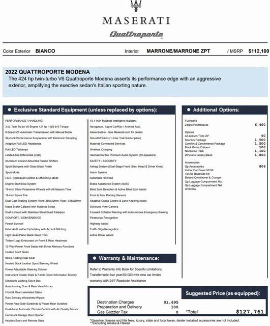 2022 Maserati Quattroporte Modena