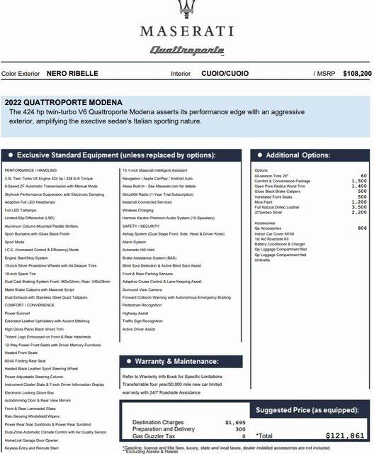 2022 Maserati Quattroporte Modena 2022 Maserati Quattroporte Modena