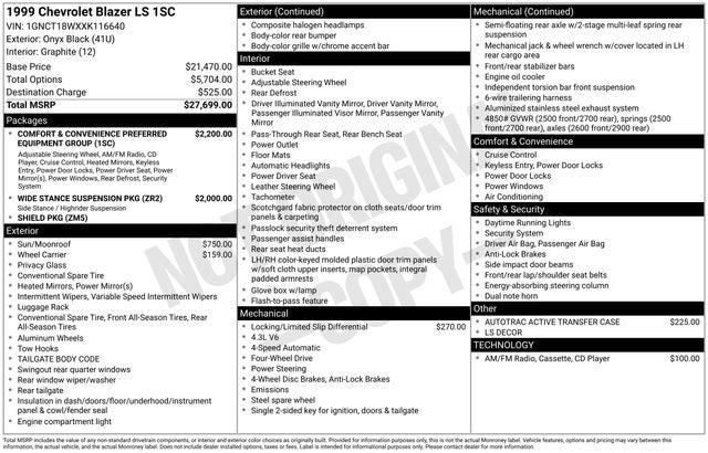 1999 Chevrolet Blazer LS