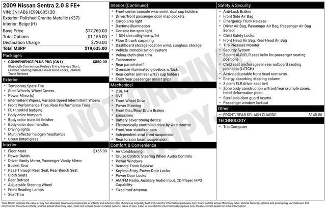 2009 Nissan Sentra 2.0S 2009 Nissan Sentra 2.0S