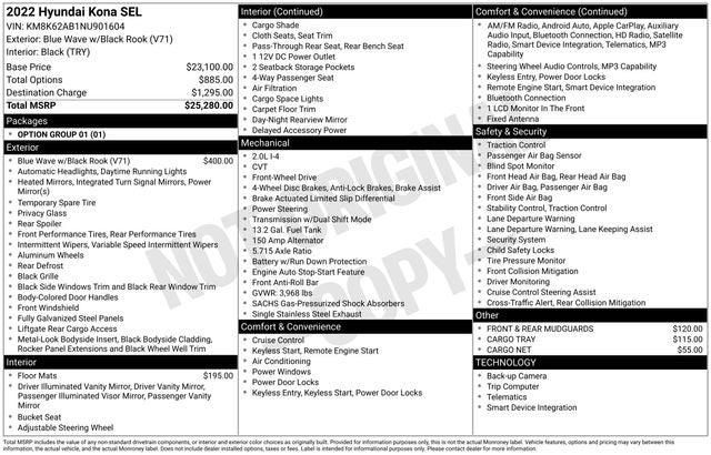 2022 Hyundai Kona SEL 2022 Hyundai Kona SEL