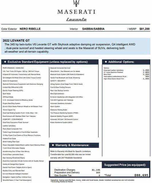 2022 Maserati Levante GT