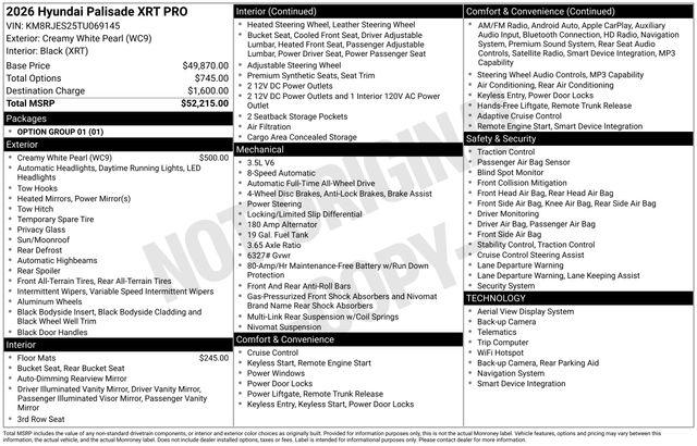 2026 Hyundai Palisade XRT Pro for sale in Dover, DE