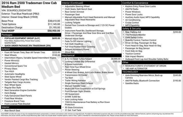 2016 RAM 2500 Tradesman 2016 RAM 2500 Tradesman