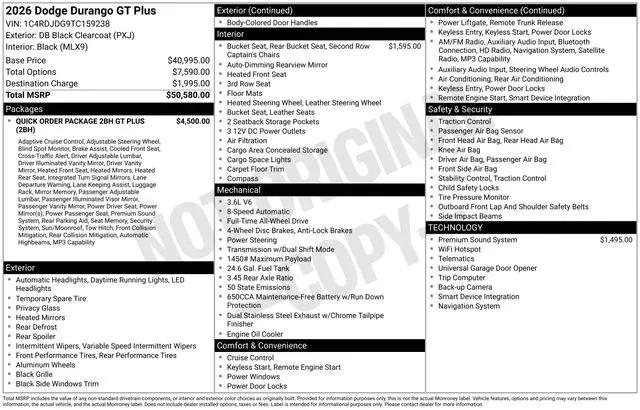 2026 Dodge Durango GT Plus AWD
