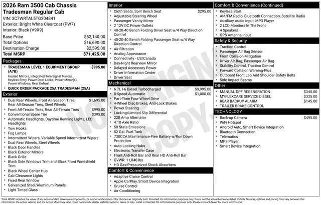 2026 Ram 3500 Tradesman/Big Horn