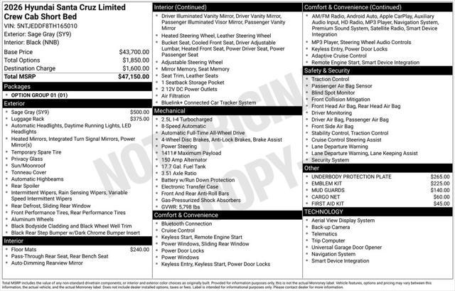 2026 Hyundai Santa Cruz Limited