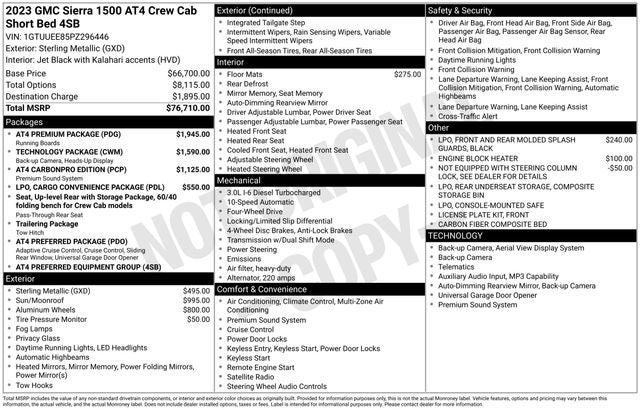 2023 GMC Sierra 1500 4WD Crew Cab Short Box AT4 2023 GMC Sierra 1500 4WD Crew Cab Short Box AT4