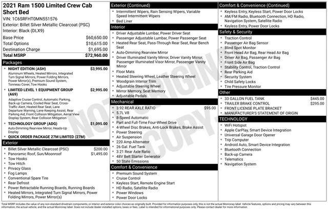 2021 RAM 1500 Limited Crew Cab 4x4 57 Box