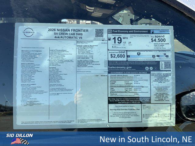 2026 Nissan Frontier Crew Cab SV 4x4