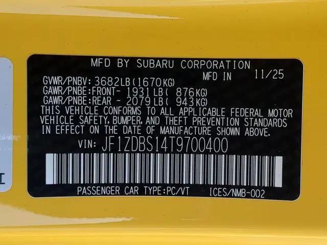 2026 Subaru BRZ Series.Yellow
