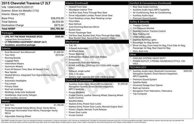 2015 Chevrolet Traverse 2LT 2015 Chevrolet Traverse 2LT