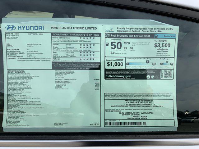 2026 Hyundai Elantra Hybrid Limited