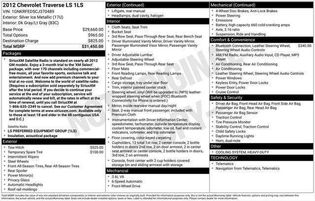 2012 Chevrolet Traverse LS