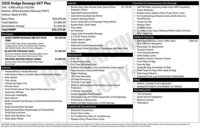 2020 Dodge Durango SXT Plus AWD