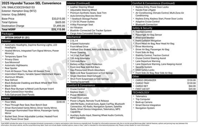 2025 Hyundai Tucson SEL Convenience
