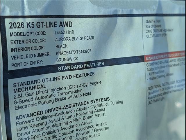 2026 Kia K5 GT-Line AWD