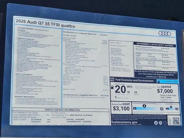 2026 Audi Q7 Premium Plus TFSI quattro tiptronic