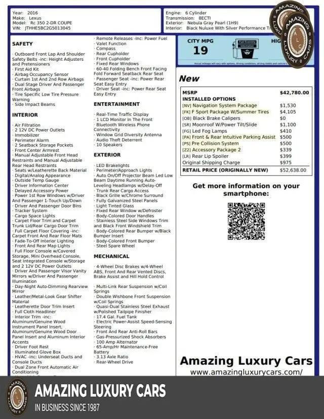 2016 Lexus RC 350 RC 350 for sale in Snellville, GA