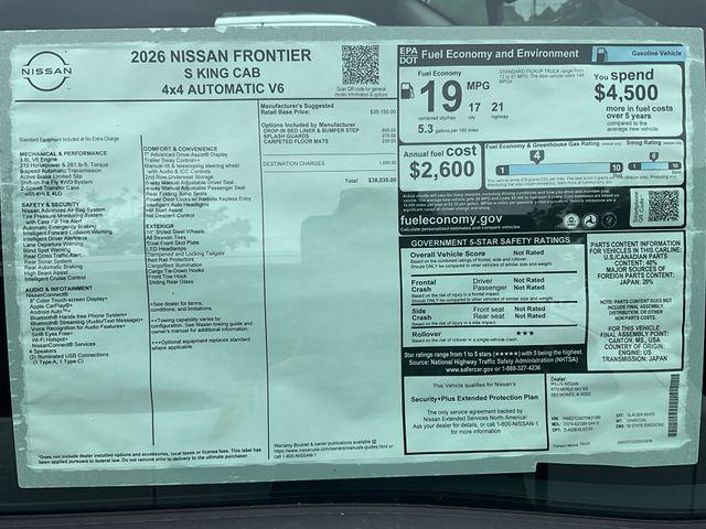 2026 Nissan Frontier King Cab S 4x4