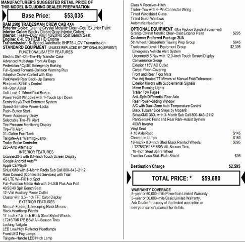 2026 RAM Ram 2500 RAM 2500 TRADESMAN CREW CAB 4X4 64 BOX