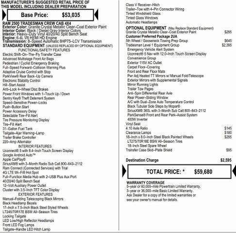 2026 RAM Ram 2500 RAM 2500 TRADESMAN CREW CAB 4X4 64 BOX