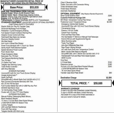 2026 RAM Ram 2500 RAM 2500 TRADESMAN CREW CAB 4X4 64 BOX
