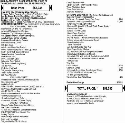 2026 RAM Ram 2500 RAM 2500 TRADESMAN CREW CAB 4X4 64 BOX 2026 RAM Ram 2500 RAM 2500 TRADESMAN CREW CAB 4X4 64 BOX